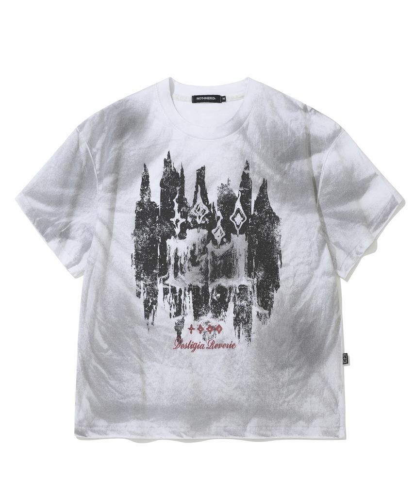 NOT4NERD Candle Residue Oil Washed Loose Cropped T-Shirts - White