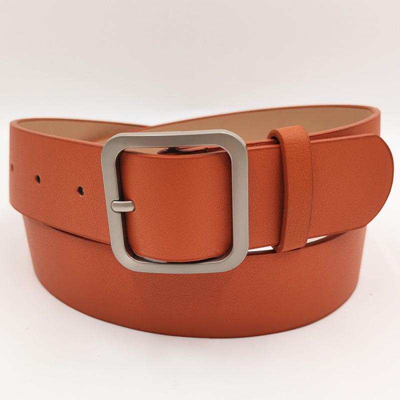 Small Simple Korean Style Women's Belt Retro Square Pin Buckle Jeans Belt