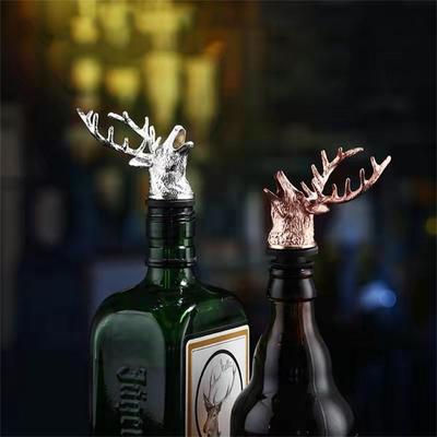 Bouchon verseur de vin en acier inoxydable pour bouteille de vin, tête de cerf, élan, lion, outil de barman, bouchon de bouteille pour fête de mariage