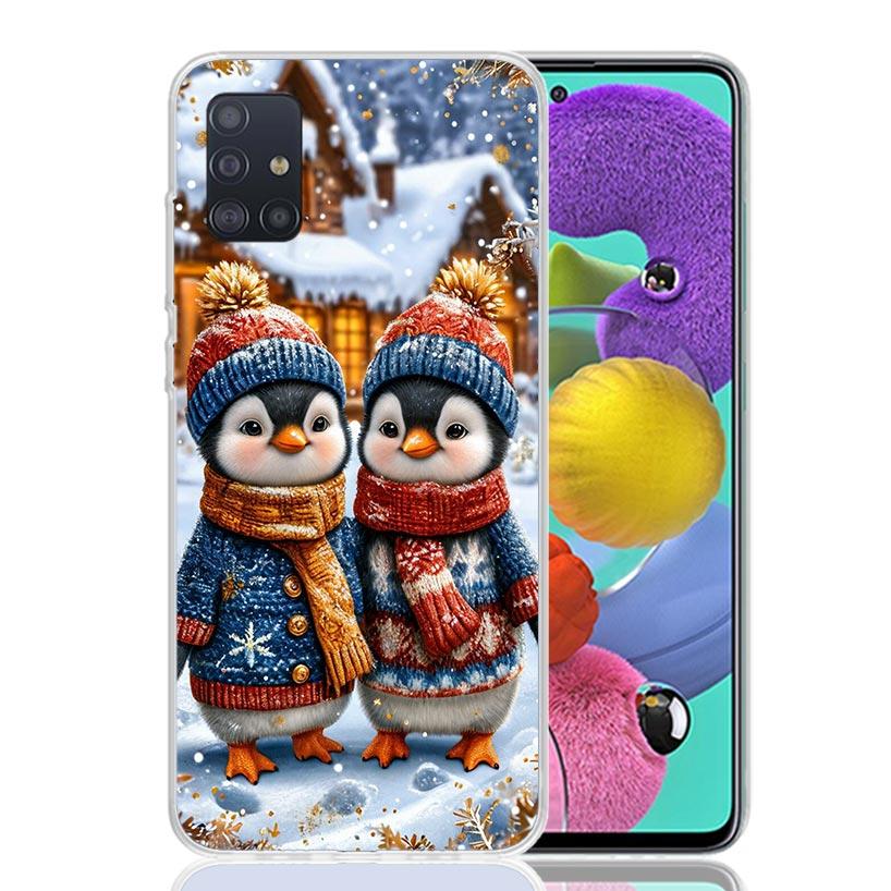 Christmas Penguin Phone Case for Samsung Galaxy A52 A51 A50S A12 A22 A32 A72 A10S A30S A31 A71 Note 20 Ultra 10 Plus S10 Galaxy