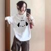 Trendy Brand Couple Pure Cotton Shoulder Short-sleeved T-shirt Women's 2026 New Summer American Loose Half-sleeved Design Top