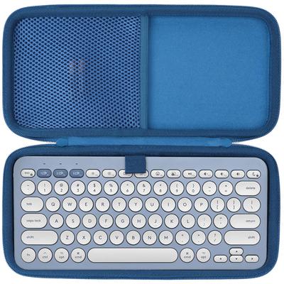 Lebakort Storage Case Compatible with Logitech PEBBLE KEYS 2 K380sGR Compact Keyboard (dark Blue Case)
