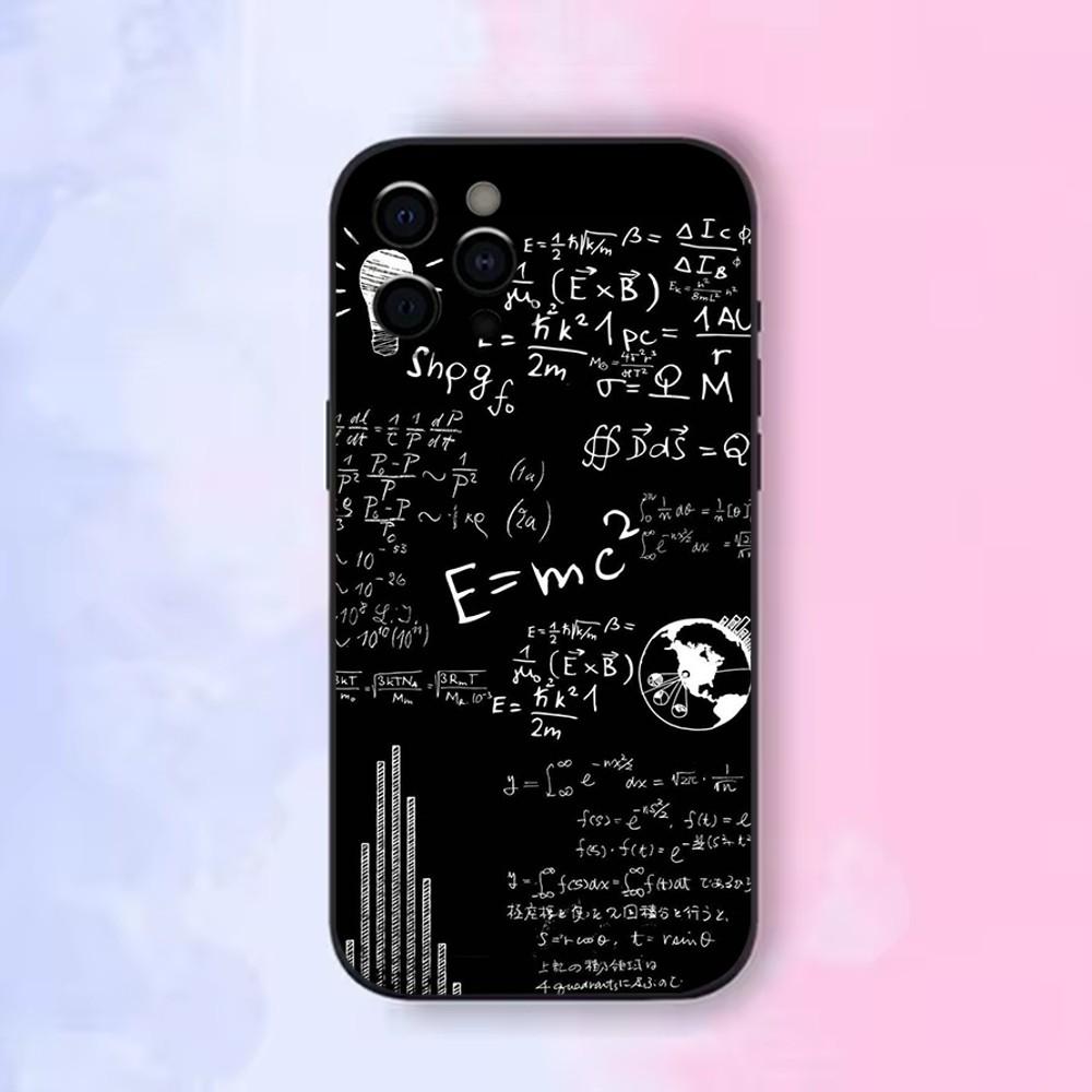 Physics Chemical Math Formula Phone Case For Apple iPhone 15,14,13,12,11,Pro,X,XS,Max,XR,Plus,Mini Soft Black Shell