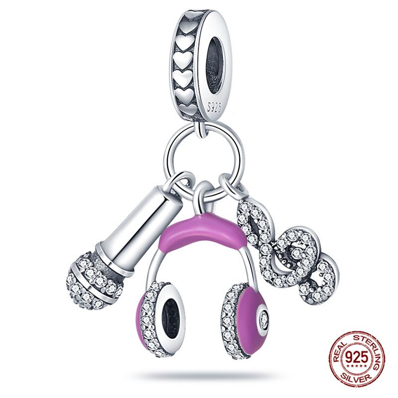 Copper Purple Series Pony Bear Butterfly Shape Charm Beads For 3Mm Original Bracelet Diy Women Jewelry Gift