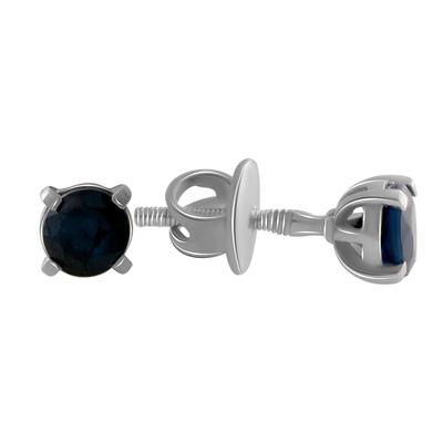 Silver Earrings with Natural Sapphire 1.293ct (1839874)