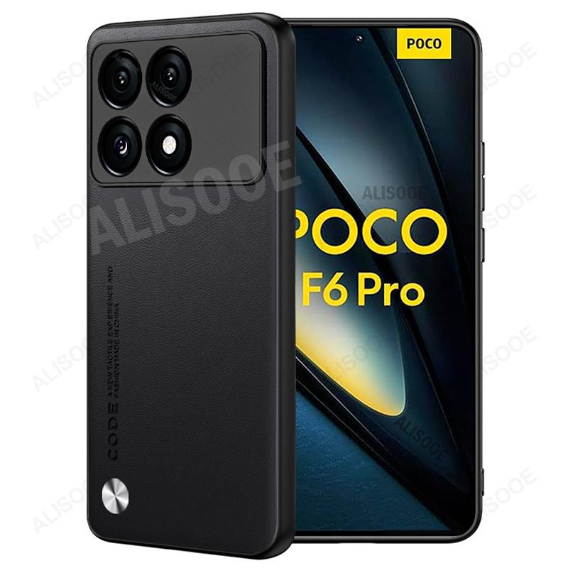 Etui dla POCO F6 Pro 5G Etui Luksusowa Tekstura Włókna Węglowego PU-Skórzane Pokrowiec Ochronny dla Xiaomi POCO F6 Pro Capa