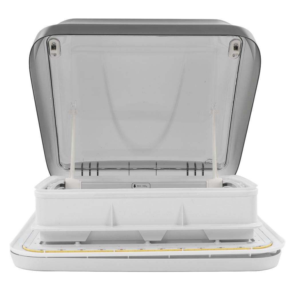 Roof Window 503x485mm Roof Window Skylight with 12V LED Light Pleated Blind Fly Screen for RV Yacht