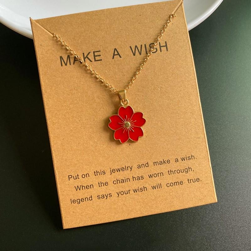Flower Necklace for Girl Summer Fashion Cute Lovely Choker Necklace Golden Color Link Chain Statement Jewelry Wholesale