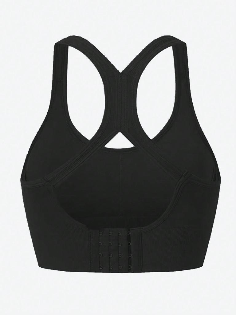 Women's Sports Bra with Adjustable Buckle Design, Suitable for Yoga and Gym Training - Breathable Elastic Fabric.