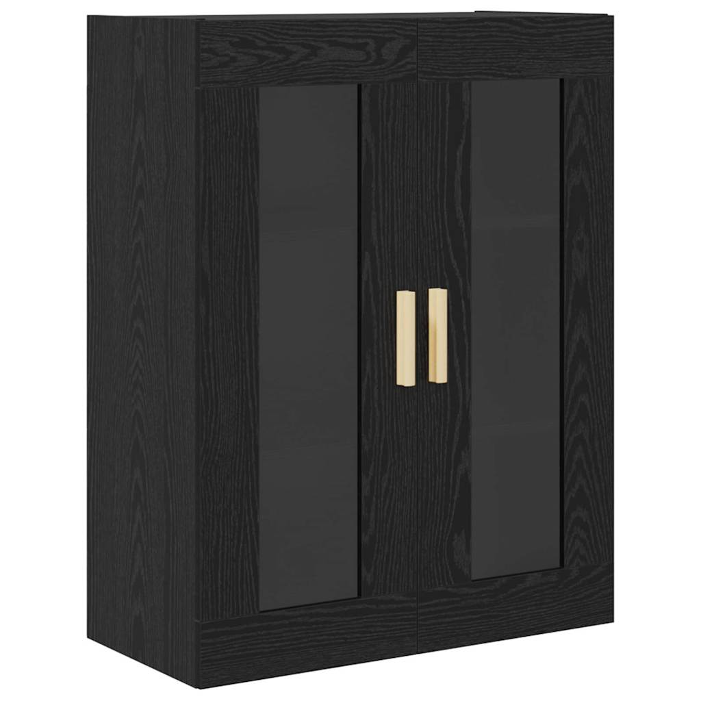 Highboard in Black Oak Look 69.5 x 34 x 180 cm Engineered Wood