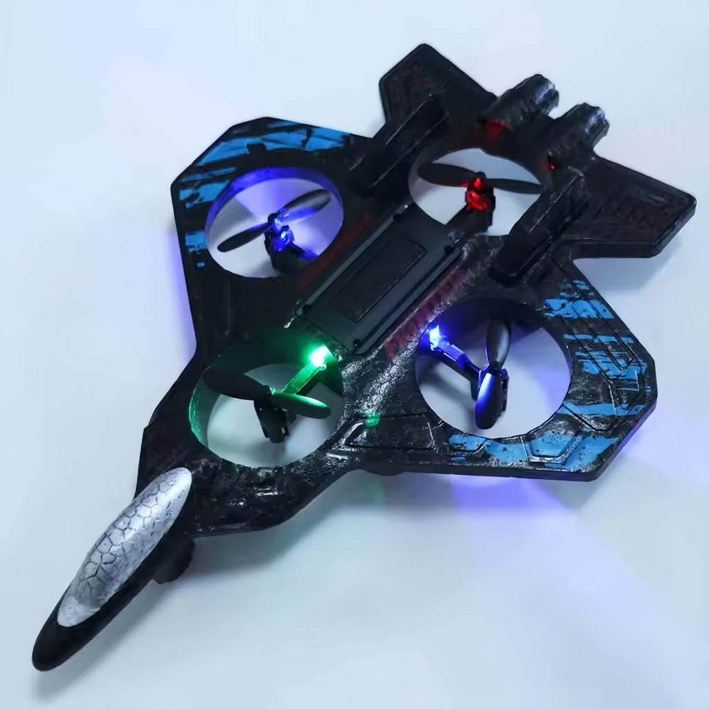 2.4G RC Helicopter Toy for Kids, EPP Foam Anti-Crash Remote Control Aircraft with LED Lights, USB Rechargeable Flying Gift
