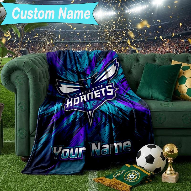 Custom Name Blanket Charlotte Logo Art Blanket Bedding Blanket for Travel, Camping, Living Rooms, Offices, Sofas, Fan Christmas gift