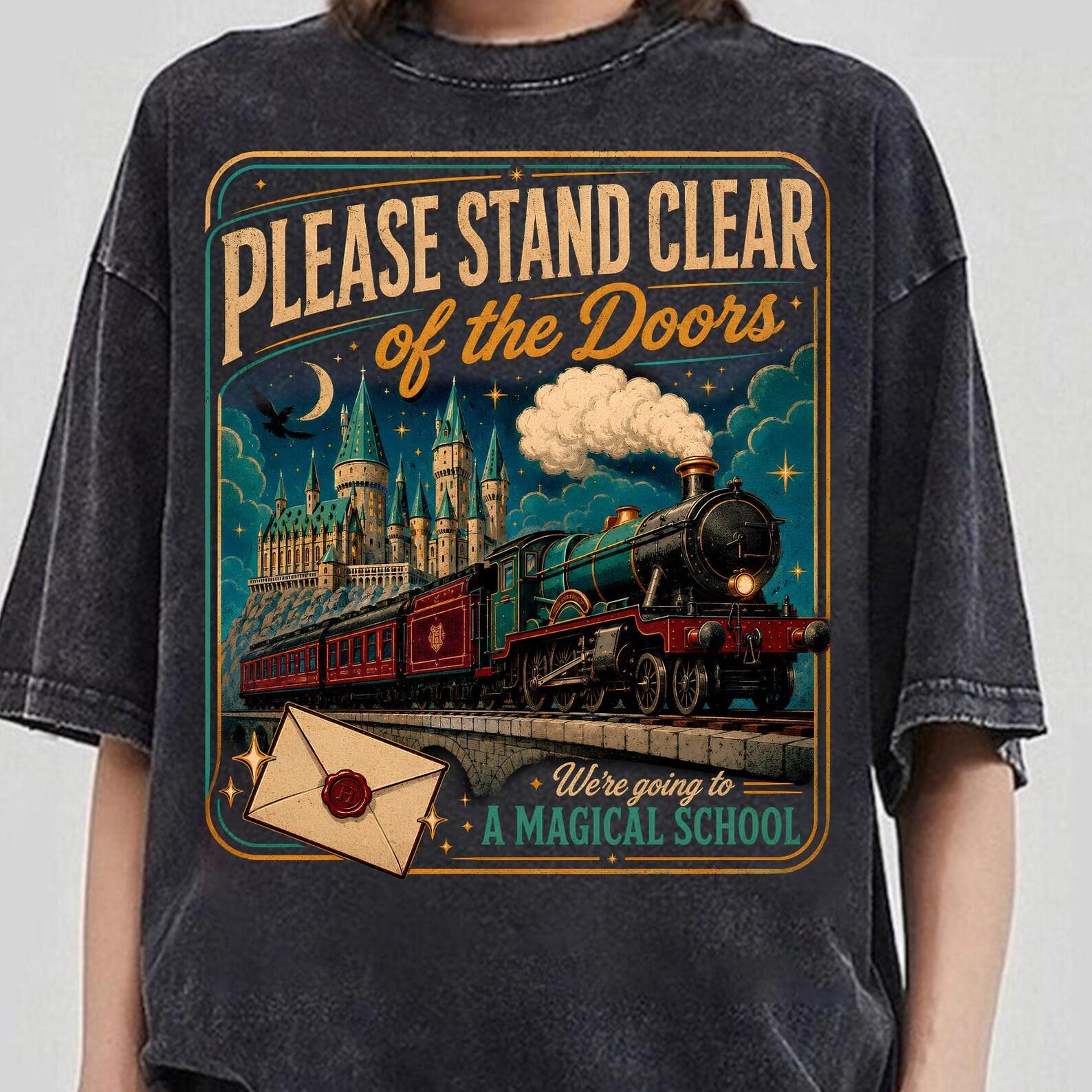 Please Stand Clear Of The Doors Shirt, Magic Monorail Tee, Epcot Spaceship Earth, Wizarding School TShirt, We re Going To Magical School L