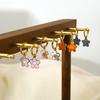 European and American Sweet and Cute Color Dripping Flower Earrings Earrings Plated with 18K Gold Stainless Steel Earrings Jewelry Women