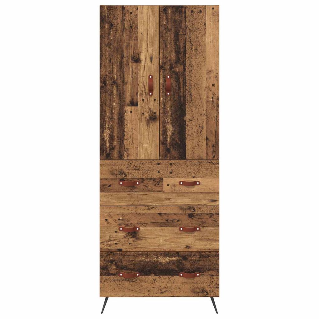 Wall Mounted Highboard Reclaimed Wood Look 69.5 x 34 x 180 cm Engineered Wood
