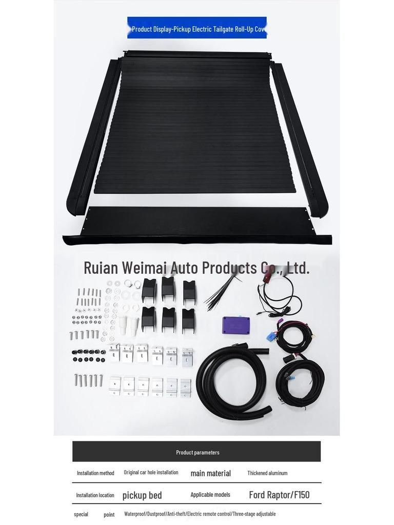 Fits 2015-2022 Ford Raptor F150: Electric Roll-Up Tailgate Cover - Truck Accessories