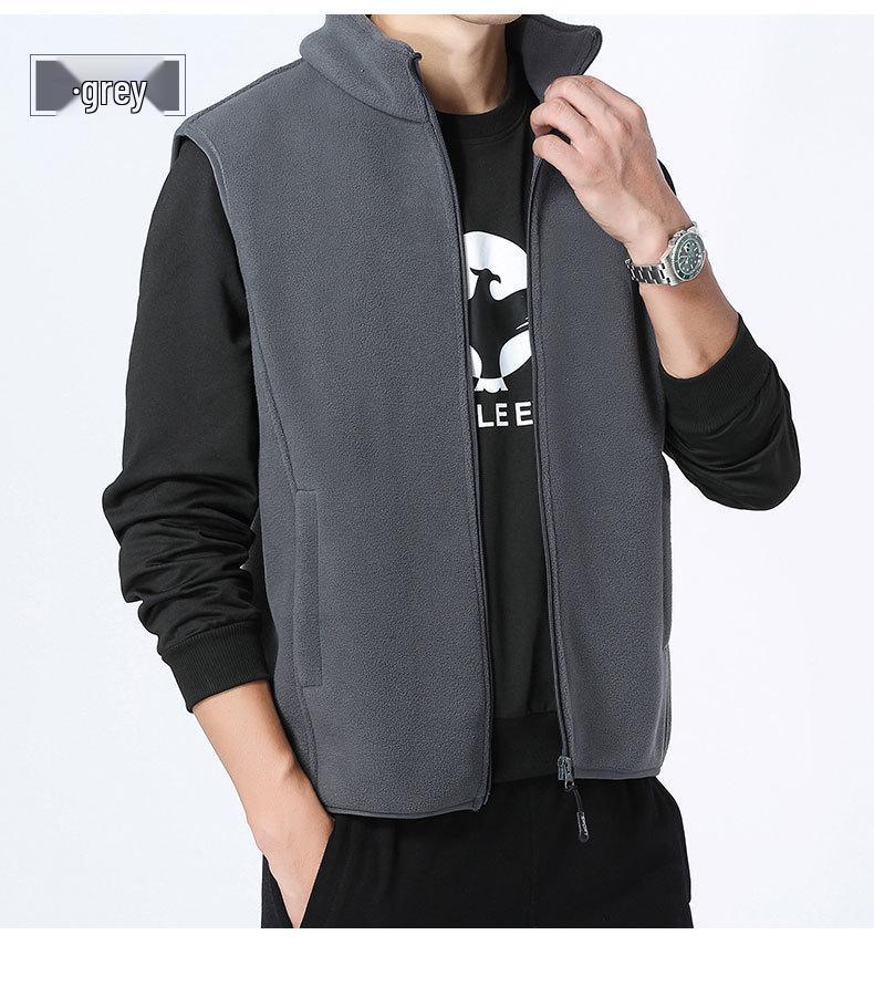 Herren Fleece-gefütterte ärmellose Weste - Herbst/Winter lässige Sport-Außenbekleidung