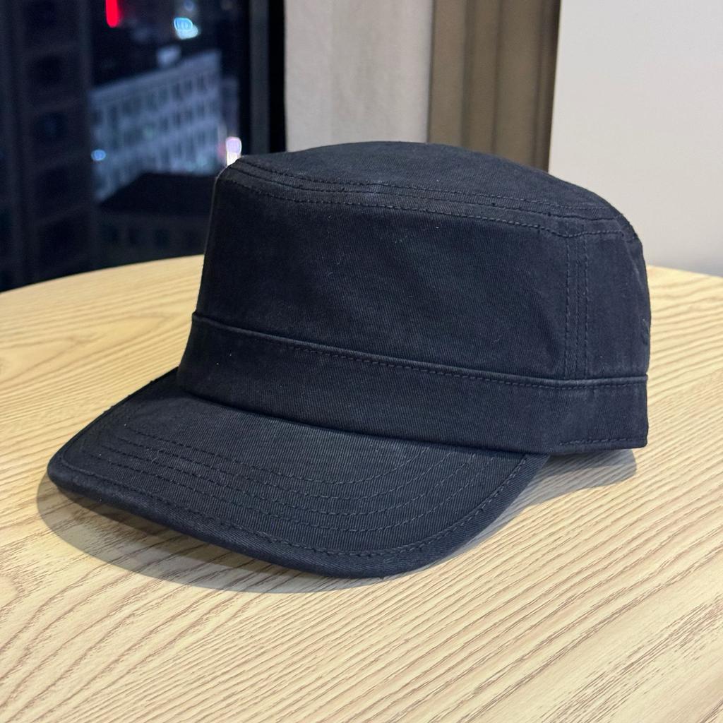 New European and American Style Solid Color Casual Flat Top Hat Simple Fan Washed Cloth Men's Hat Four Seasons Fashionable Breathable Men's Hat