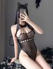 Perforated Teddy Body Fishnet Lingerie Beautiful Exposing With Cat Ears [HiSexy] Underwear, Women's, Stocking, Tights, Set, Extreme, Erotic,