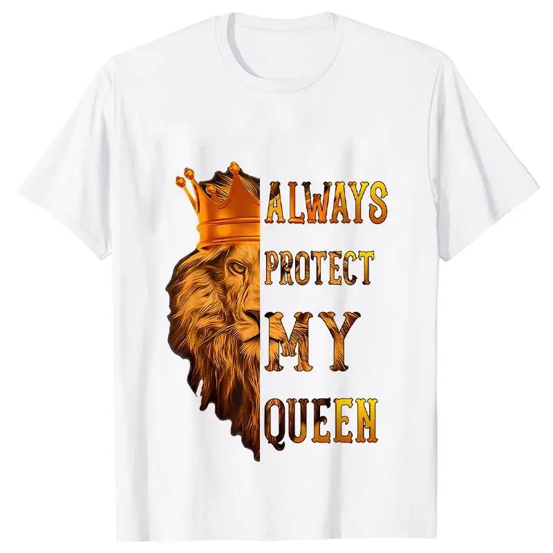 Lví král a královna párové tričko Láska Top Móda Krátký rukáv Pár Oblečení Korejské Oversized Tričko Láska Ženy Muži Top Trička