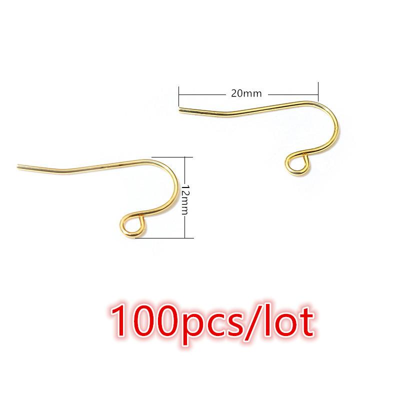 30-100pcs Stainless Steel DIY Earrings Hooks Clasp Findings Handmade Jewelry Making Accessories Earwire Accessories Steel Gold