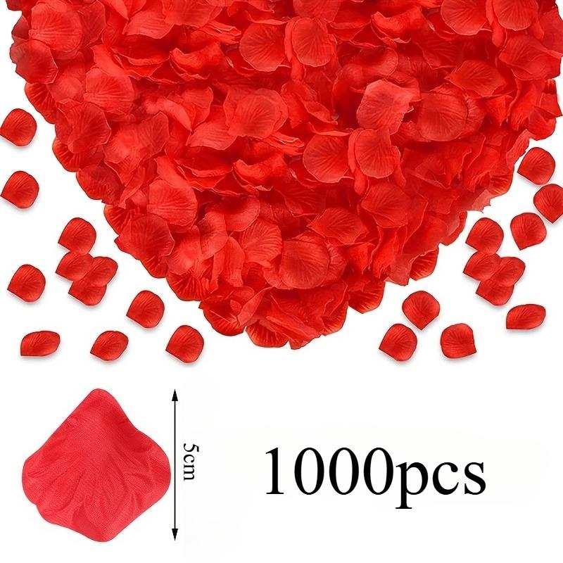 1000 шт. Лепестки Красной Розы - Искусственные Лепестки Цветов для Свадьбы, Годовщины, Дня Святого Валентина, Романтического Оформления Комнаты, Вечеринки