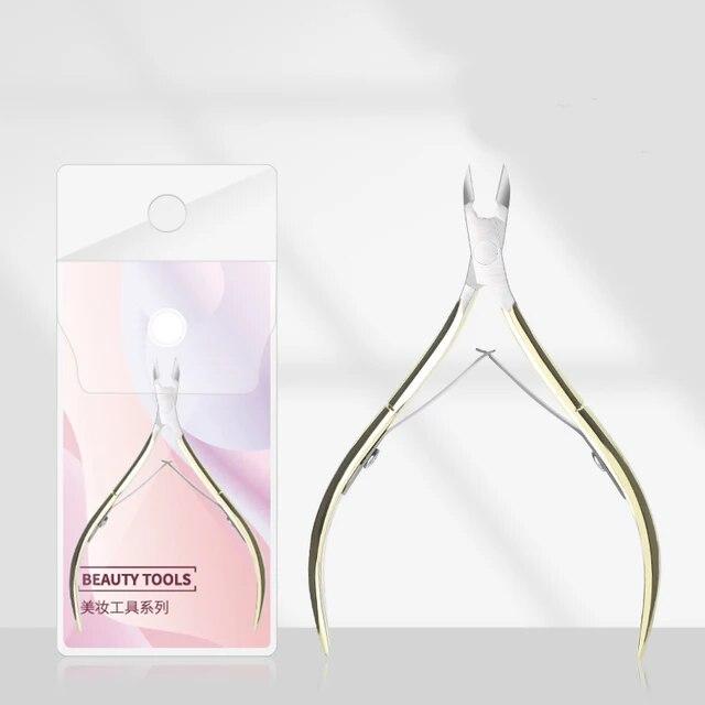 2/3/4Pcs Nail art Silber Häutchen Zange Schere Edelstahl Maniküre Zubehör Nagel Werkzeuge Set Abgestorbene haut Drücker Entferner