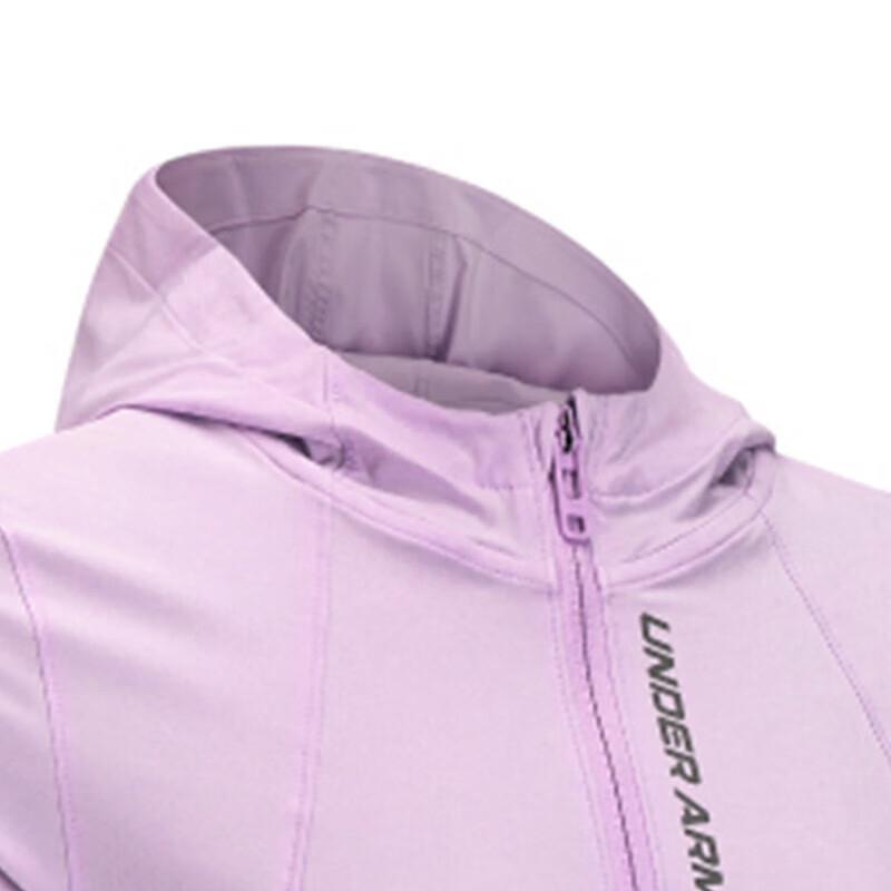 Under Armour Letter Print Casual Hooded Long Sleeve Jacket Women jackets Purple 1377043-543