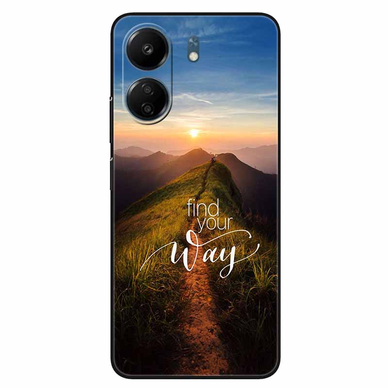 For Xiaomi Redmi 13C 4G Case Animals Painted Black Bumper Silicon TPU Coque for Redmi13C 4G 13 C Shockproof Covers Wolf Soft Bag