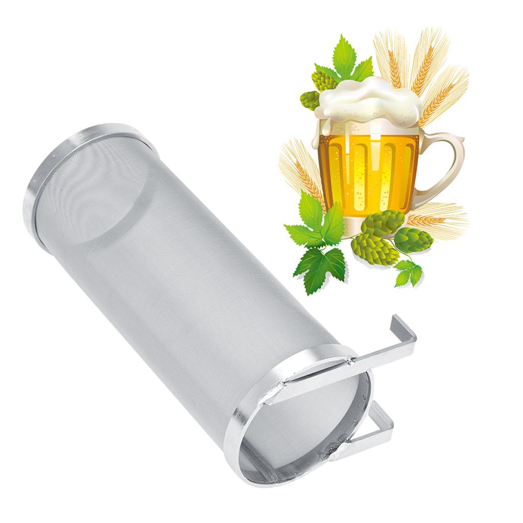 300 Micron Stainless Steel Homemade Brew Beer Hop Mesh Filter Strainer with Hook