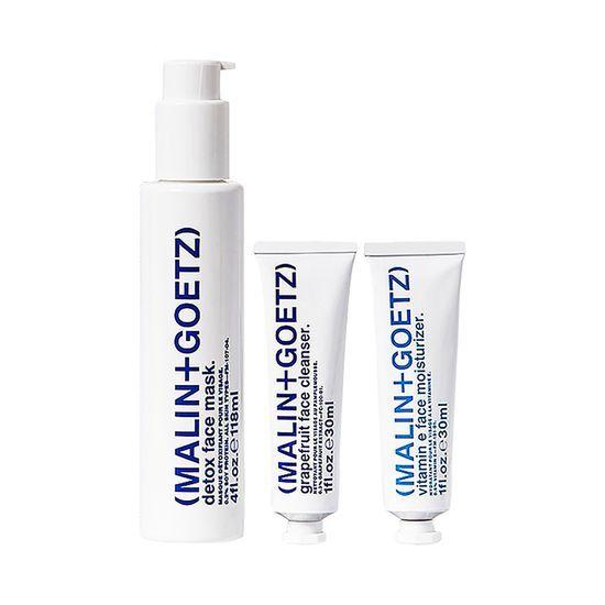 MALIN+GOETZ Holiday Facial Set (Face Cleanser 30ml + Face Moisturizer 30ml + PureFa Foam Mask 118ml)