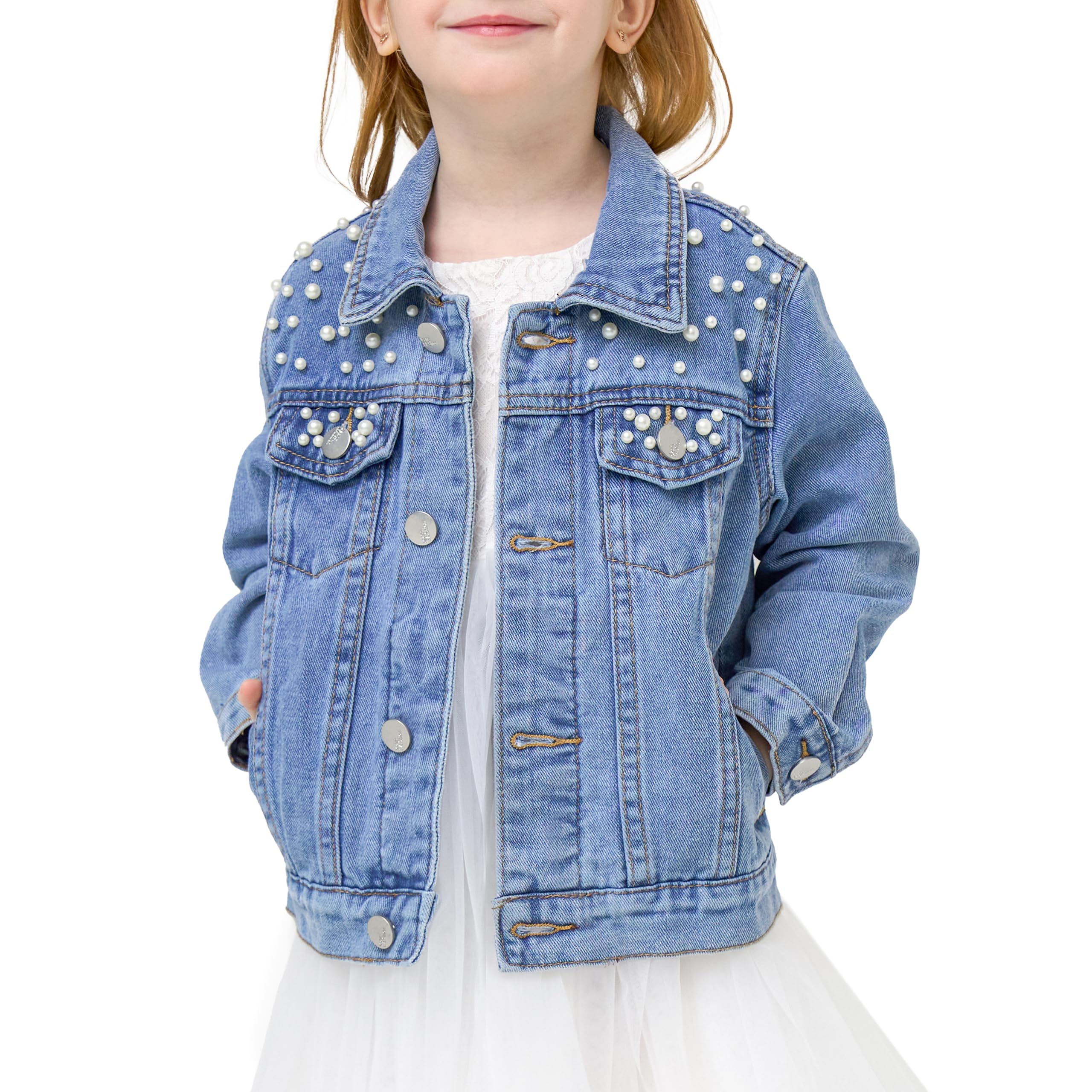 

Miipat Denim Jacket for Denim Baby Long Cute and Perfect for Kindergarten and Blue Ages Girls, Children s Jacket, Outerwear, Coat, Sleeve,