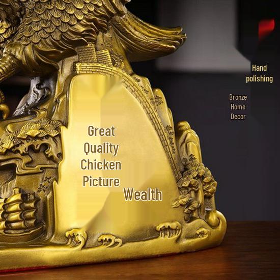 Majestic Brass Eagle Ornament - Tong Rui Xiang Great Peng Spreading Wings Copper Decoration
