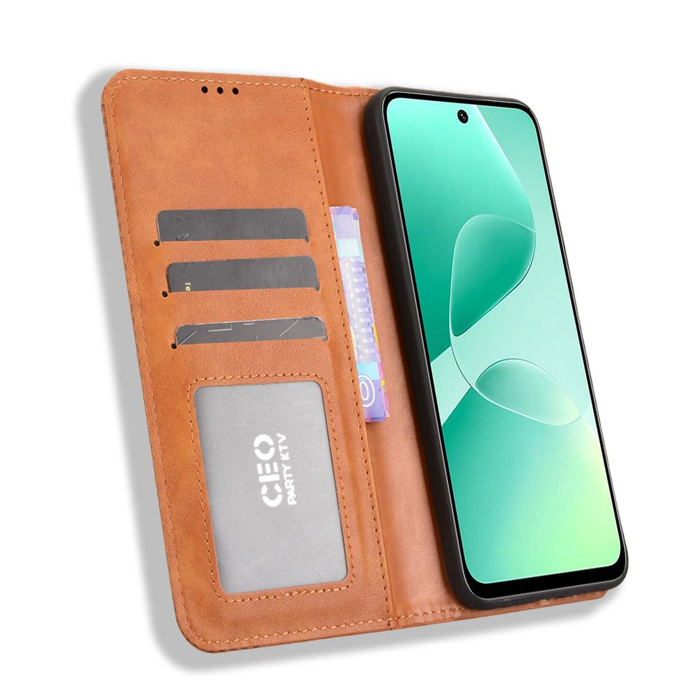 Pro Infinix Hot 60 5G/60i 4G Kožené pouzdro Peněženka Stojánek Retro Textura Kryt na telefon