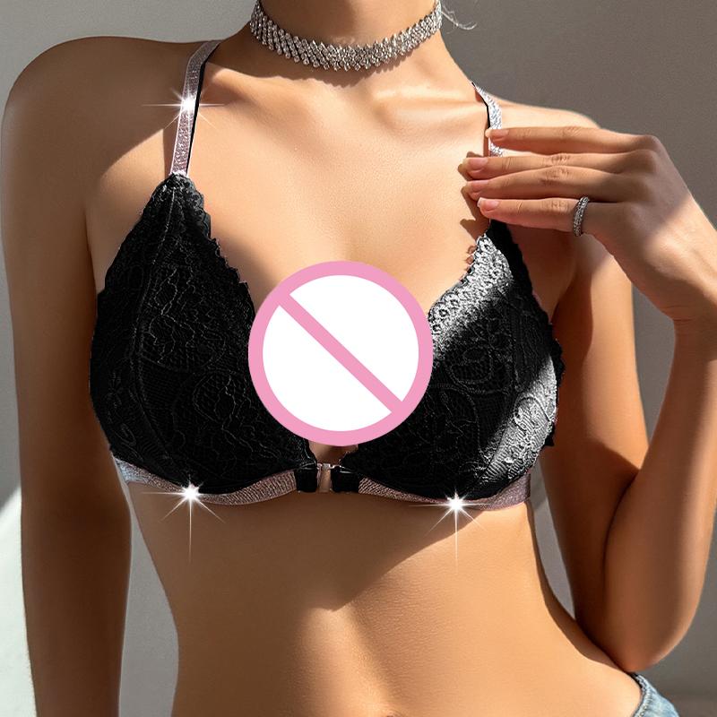 Sexy Backless Women Bras Party Underwear Female Lingerie Breathable Camisole Removable Bra Front Button Women'S Lingerie