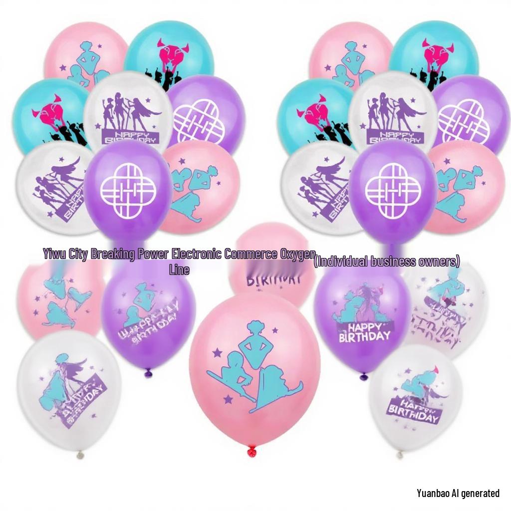 In Stock: Fast Shipping Witcher Party Decorations - KPOP Music-Themed Birthday Flags, Balloons & Cake Toppers Set.