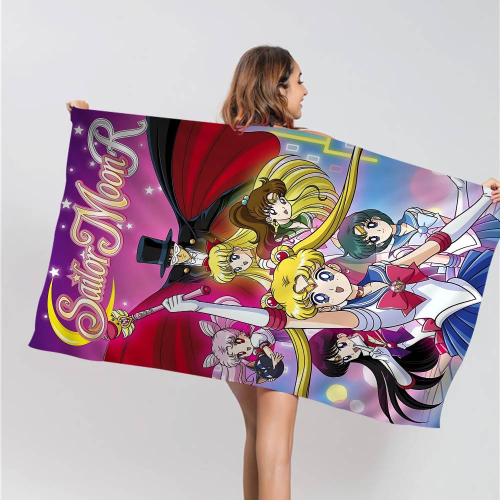 Lovely S-Sailor M-Moon Microfiber Beach Towel Absorbent Quick Dry Soft Yoga Swimming Resort Mountain Climbing Towel