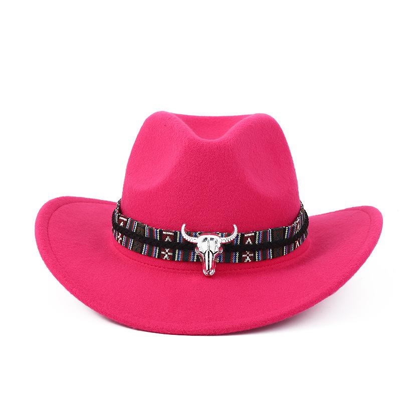 New Western Cowboy Hat Top Hat Jazz Hat Big Brim Ethnic Style Cowboy Felt Hat