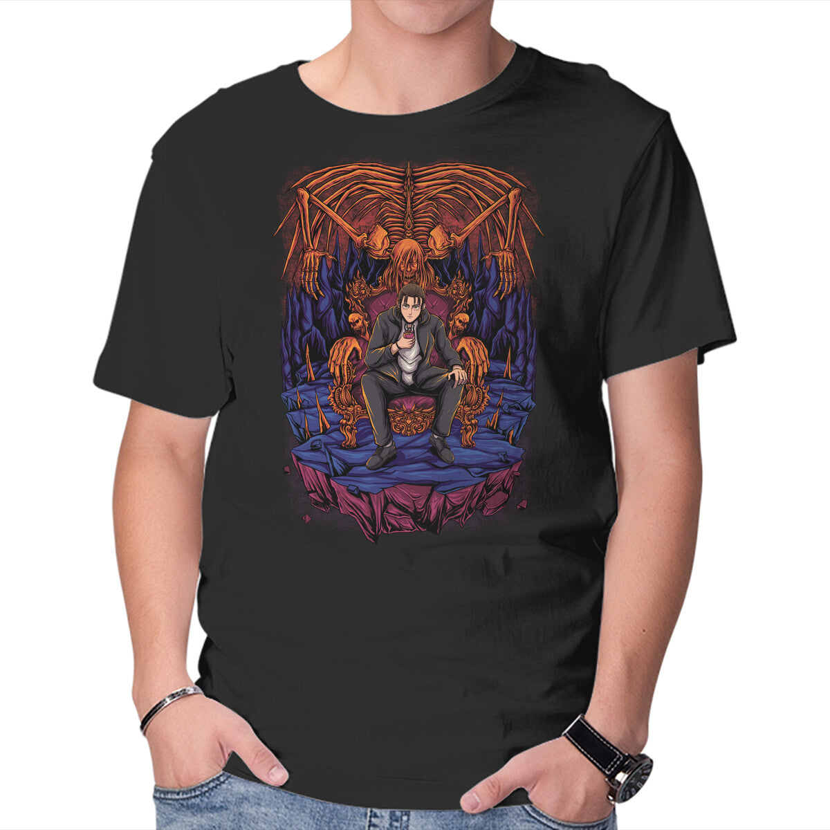 Unisex Crew Neck T-Shirt Eren s Throne Graphic Short Sleeve Casual Tee S