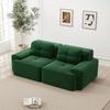 Sofá Modular sin Brazos, Sofá Moderno para Sala de Estar con Asiento Profundo, Cómodo Sofá Nube de Pana, Sofá de Dos Plazas Pequeño, Sofá Cama, Verde