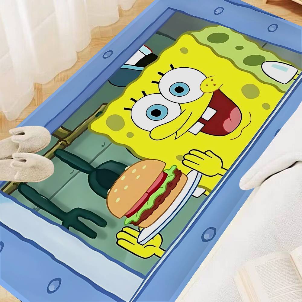 Cartoon S-Sponge-B-Bob Kitchen Mat Kids Room Bedroom Decoration Balcony Anti-Slip Doormat Living Room Alfombra