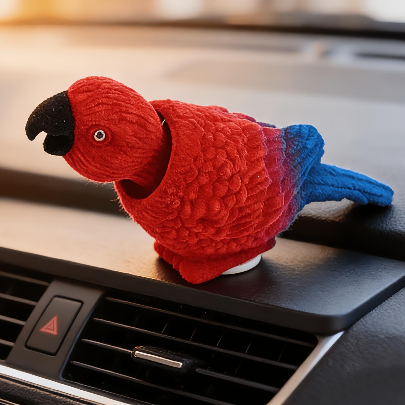 

Colorful parrot ornaments and decorations Bird ornament with a shaking head Suitable for desktop and home use Natural-style craft art 1492Red