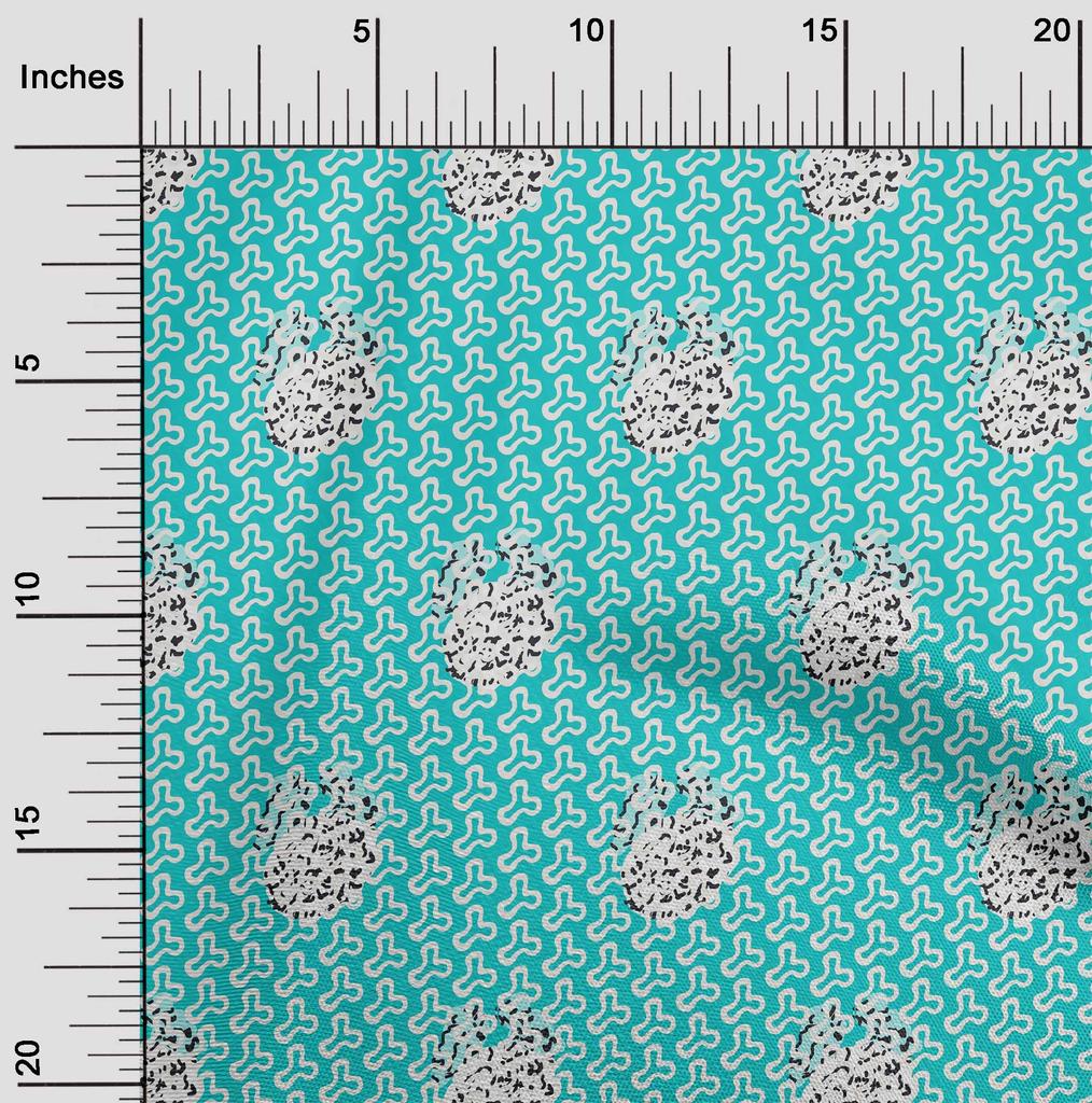 oneOone Cotton Flex Mustard Yellow Fabric Abstract Block Dress Material Fabric Print Fabric By The Yard 40 Inch