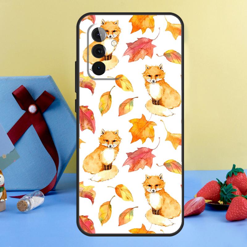 Autumn Leaves Fall Fox Case For Samsung Galaxy A36 A56 A26 A16 A06 A13 A33 A53 A15 A35 A55 A34 A54 A12 A32 A52 A17