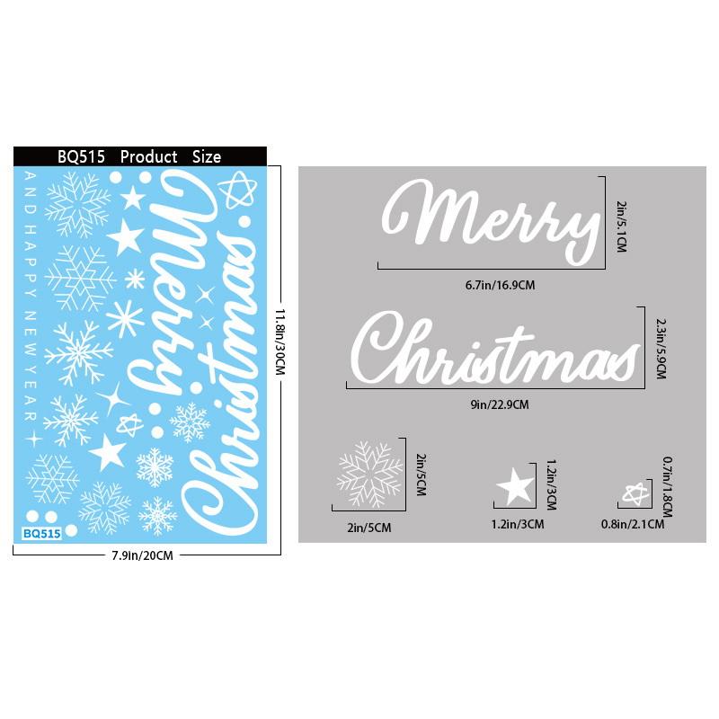 Creative Christmas Decorations, Electrostatic Stickers, Shop Window Decorations, Christmas Decorative Glass Stickers