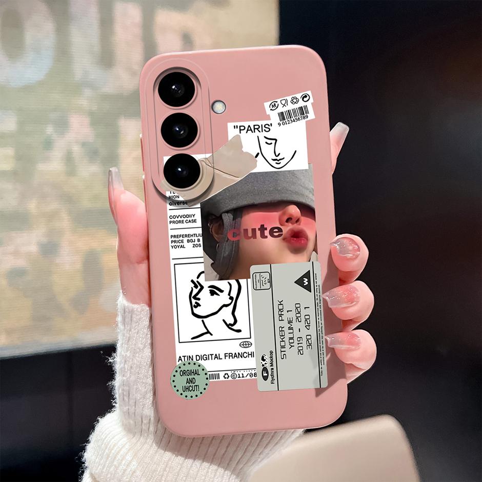 For Samsung Galaxy S26 Plus Ultra Case Pretty Sweet Girls Liquid Silicone Bumper Cover For SamsungS26 Ultra GalaxyS26Plus Fundas