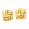 Square Knitted Stainless Steel Stud Earrings Niche Creative Personality Jewelry Girls Fashion High-end Party Accessories Gifting