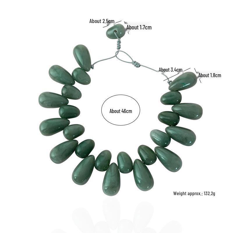 Stylish Teardrop Resin Beaded Necklace - European & American Design