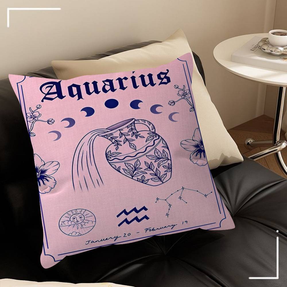 Constellation Nursery Canvas Pillow Covers Cartoon Sofa Decorative Home Doublesided Printing Short Plush Cute Cushion Cover