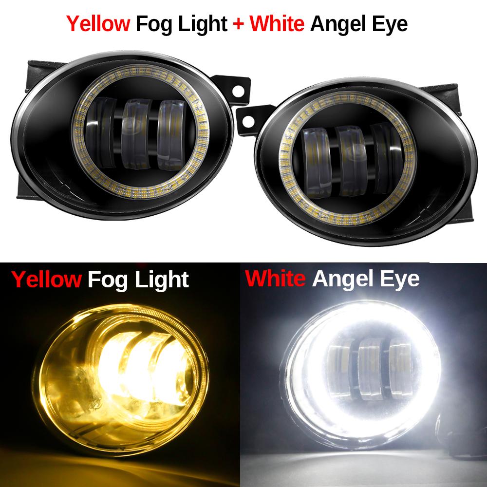 2 x LED-Nebelscheinwerfer mit Angel Eye Tagfahrlicht 9006 Auto Nebel Fahrlicht für Volkswagen VW Golf Jetta 6 Tiguan 5N Touran Beetle EOS Caddy